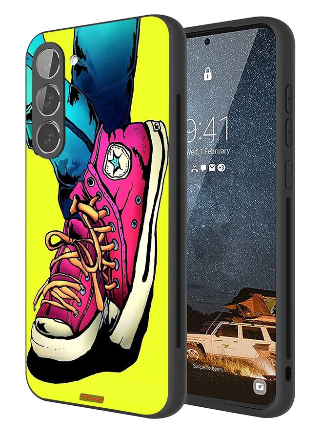 Tolwak Samsung Galaxy S23 Plus 5G Protective Case Cover Canva Shoes Art - Image 1