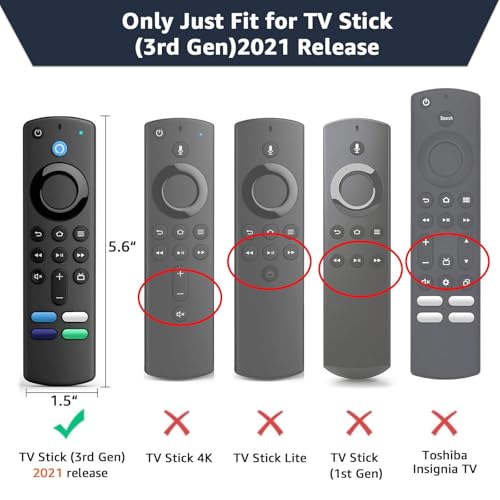 SOTATOO 2 Pack Silicone Remote Cover Compatible with 2021 Fire TV Stick 4K/Alexa Voice Remote 3rd Gen, Anti Slip Silicone Protective Case with Color Lanyard Glow in The Dark - Image 3