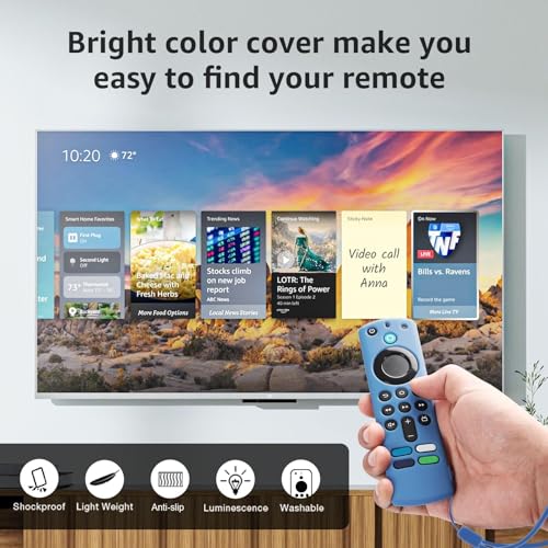 SOTATOO 2 Pack Silicone Remote Cover Compatible with 2021 Fire TV Stick 4K/Alexa Voice Remote 3rd Gen, Anti Slip Silicone Protective Case with Color Lanyard Glow in The Dark - Image 2
