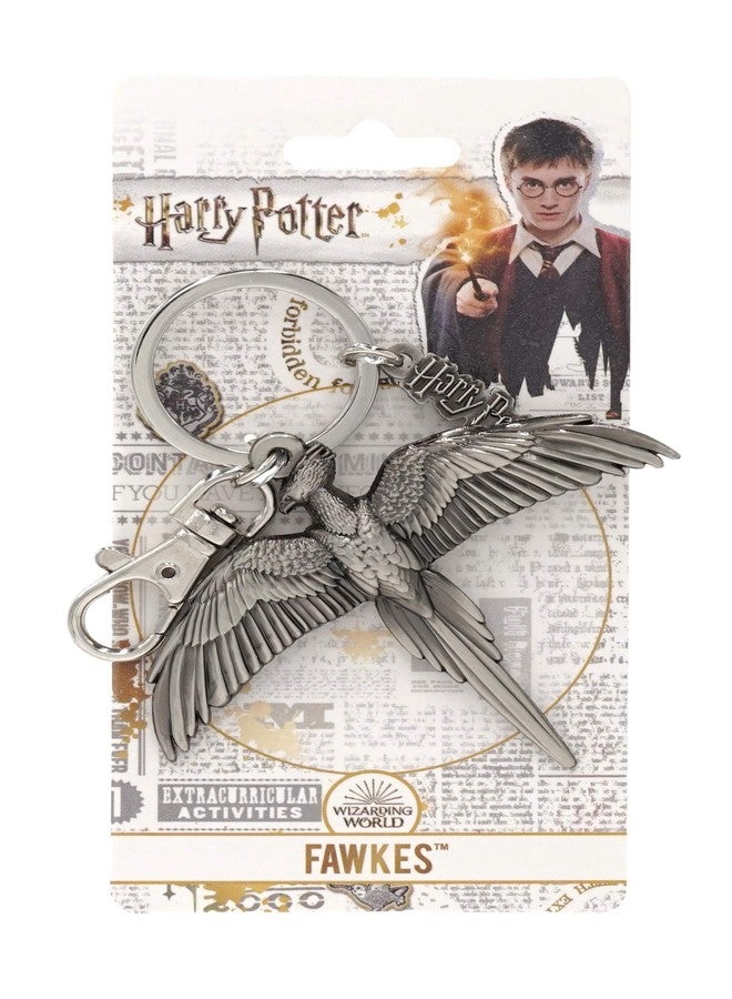 Harry Potter Fawkes the Phoenix Pewter Key Ring - Harry Potter Keychain - Image 2