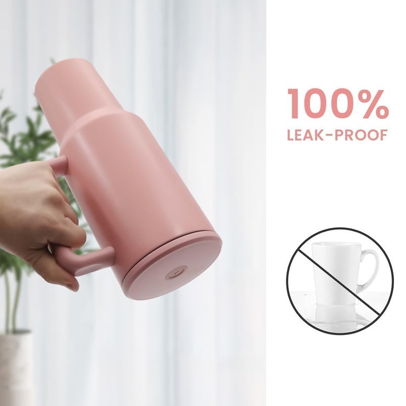 Honbuty Stainless Steel Double Wall Vacuum Insulated Cup Vacuum Insulated Coffee Tumbler 100 Leak Proof Mug Cupholder FriendlyKeeps Water ColdEasy to Clean Pink 1200 ml - Image 4