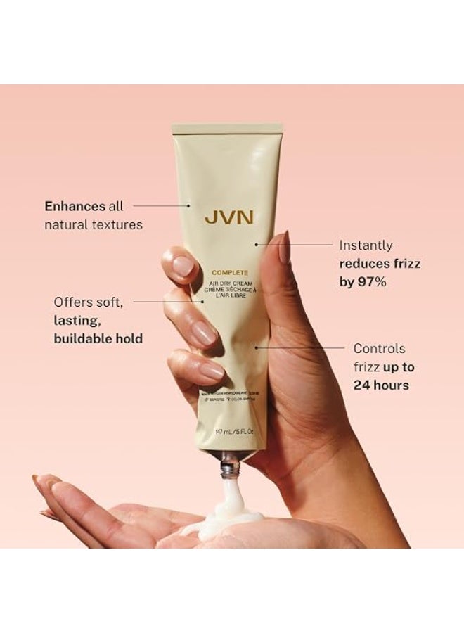 JVN Complete Air Dry Cream, Hair Styling Cream - 5 Fluid Ounces, Smoothens and Defines Hair, Sulfate-Free, Curl Enhancing, Moisturizing, Smoothening, UV Protection for All Hair Types - Image 3