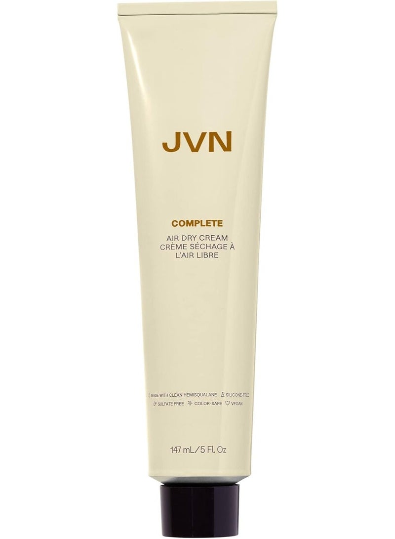 JVN Complete Air Dry Cream, Hair Styling Cream - 5 Fluid Ounces, Smoothens and Defines Hair, Sulfate-Free, Curl Enhancing, Moisturizing, Smoothening, UV Protection for All Hair Types - Image 1