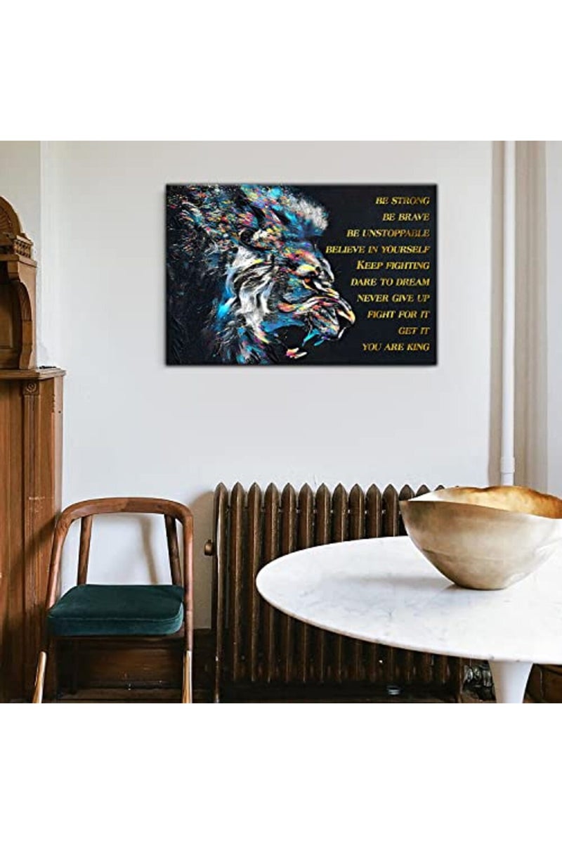 AKOTAC Inspirational Lion Canvas Wall Art - Image 4