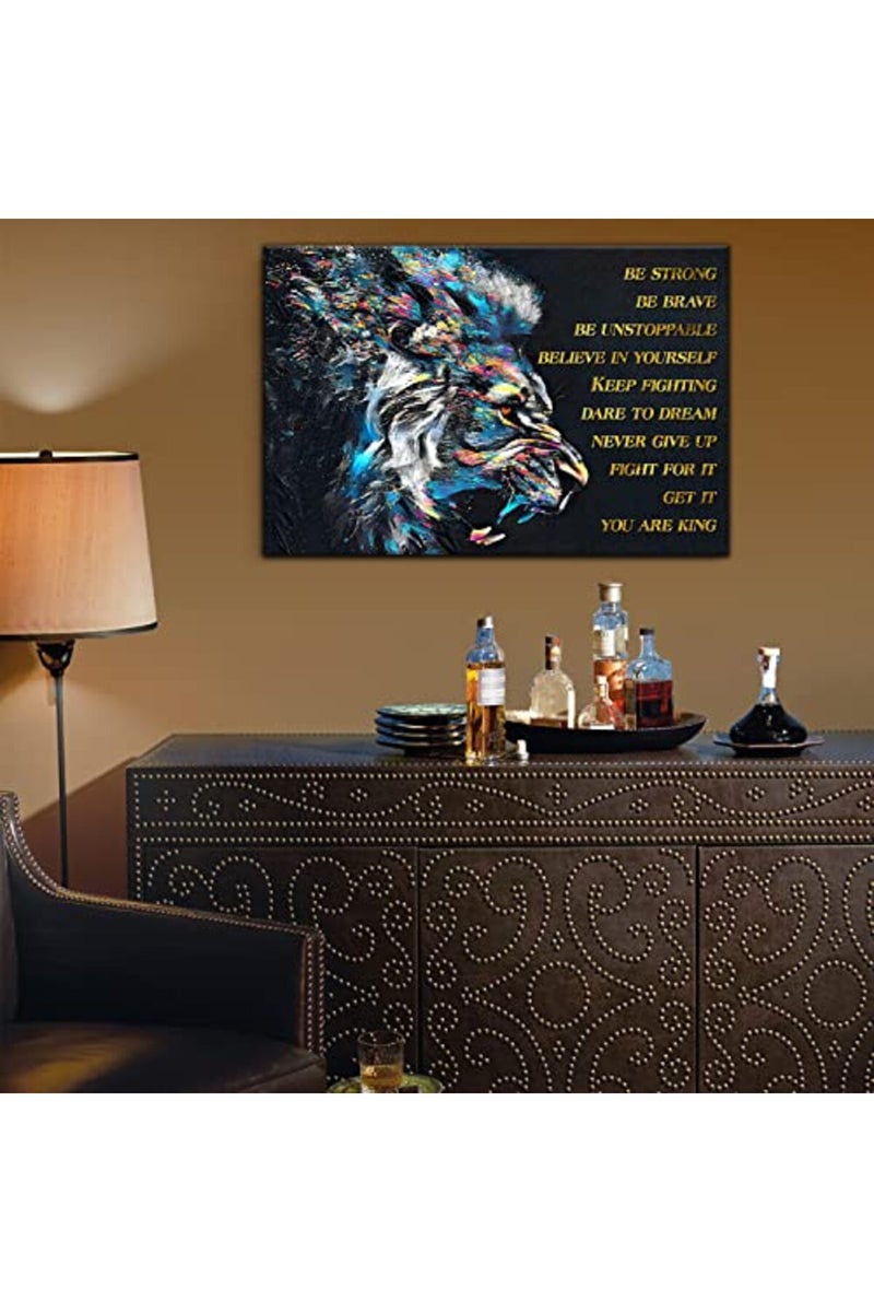 AKOTAC Inspirational Lion Canvas Wall Art - Image 2