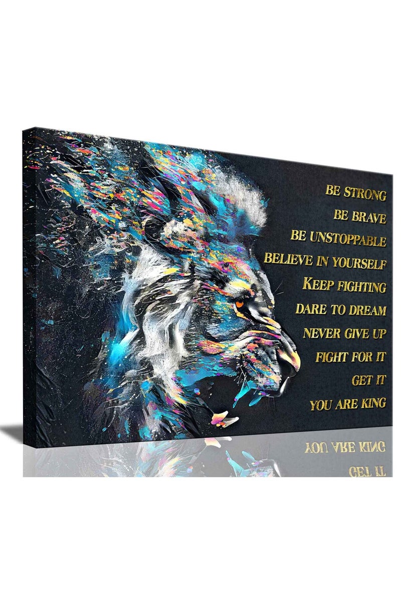 AKOTAC Inspirational Lion Canvas Wall Art - Image 1
