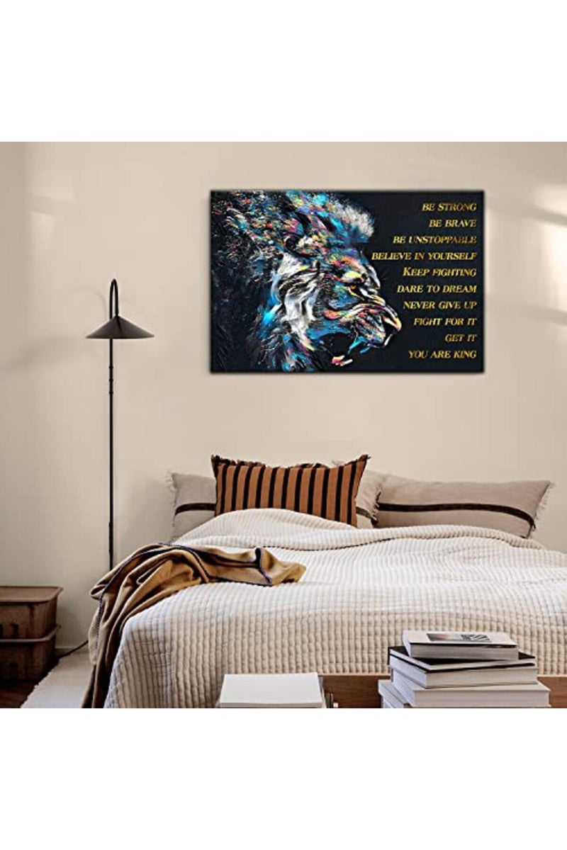 AKOTAC Inspirational Lion Canvas Wall Art - Image 5