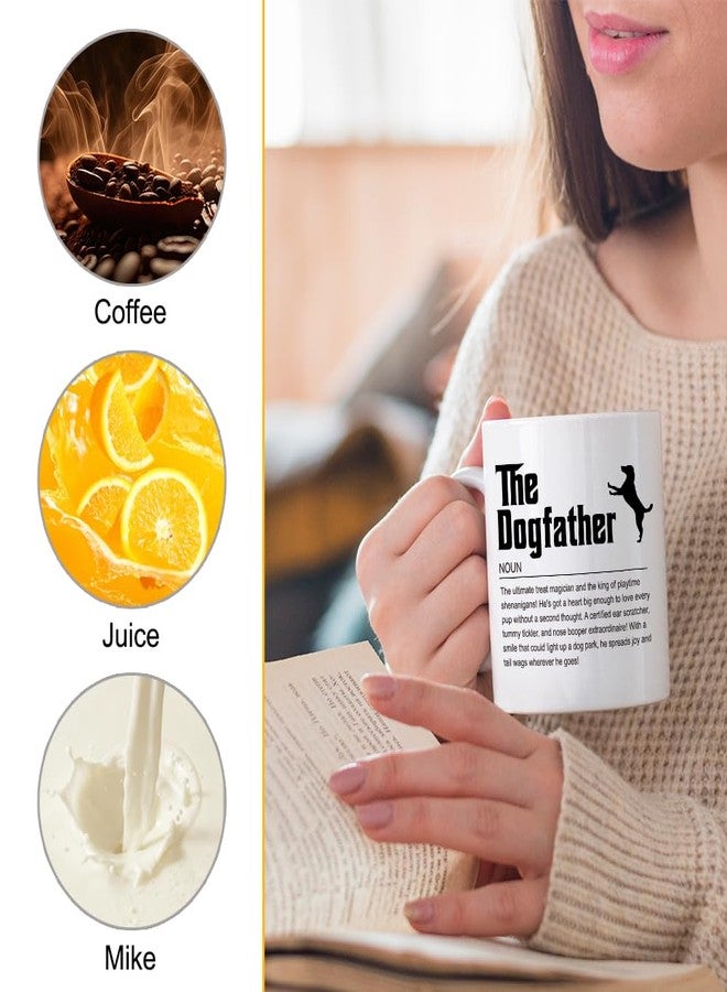 XQLZY The Dogfather Coffee Mug, Dogfather Mug, Funny Dog Tea Cup, Retirement Gifts for Dad Dog Owner Men, Birthday Gifts Father's Day for Husband Boyfriend Men's Daddy Brother - Image 3