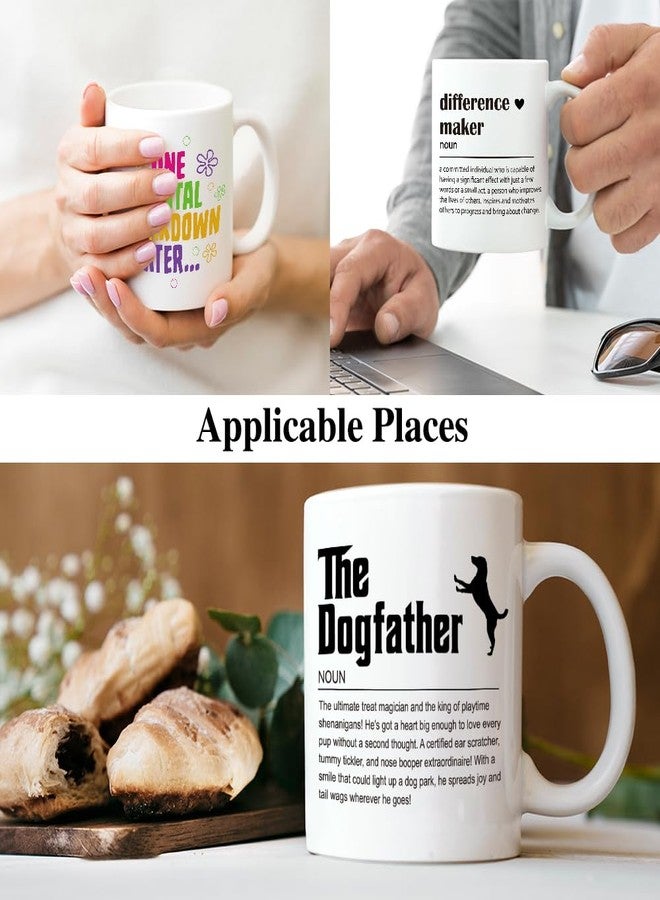 XQLZY The Dogfather Coffee Mug, Dogfather Mug, Funny Dog Tea Cup, Retirement Gifts for Dad Dog Owner Men, Birthday Gifts Father's Day for Husband Boyfriend Men's Daddy Brother - Image 5