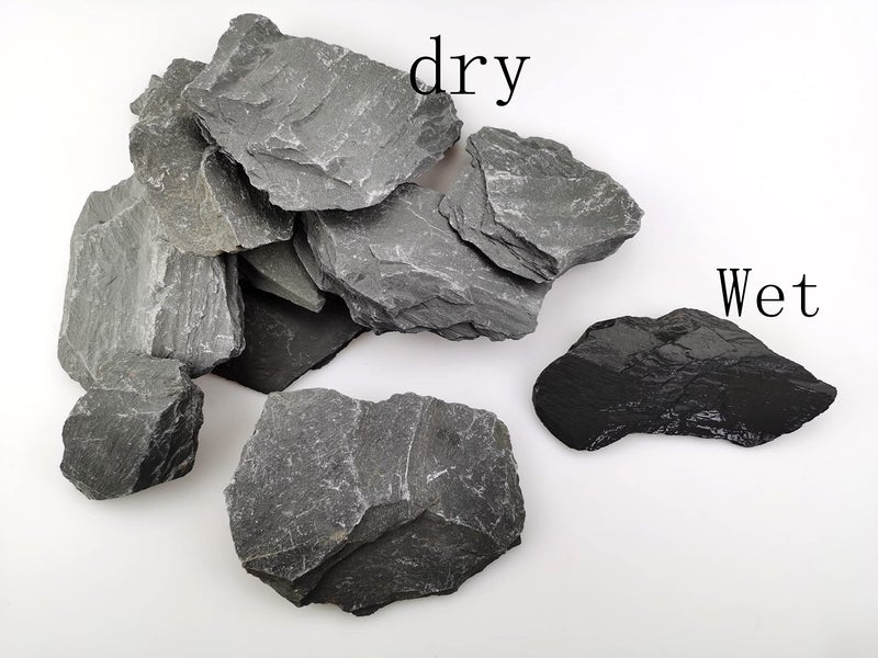 Voulosimi Natural Slate Rocks PH Neutral Stone Perfect Rocks for Aquariums, Landscaping Model,Tank Decoration,Amphibian Enclosures (3.5 LB, 3-5 inch) - Image 3