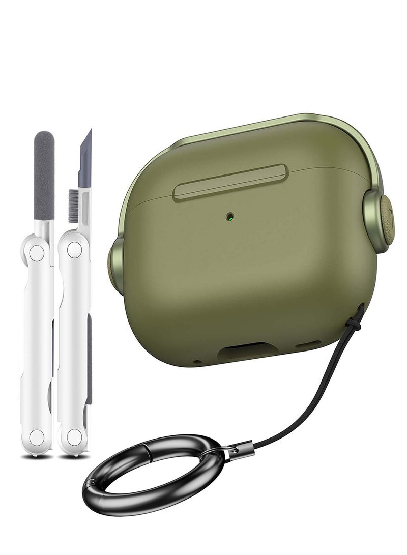 ANYOGRO AirPods 4 Case Cover for Women Men, Unique Musician Headset Design, PC Material Protective Case with Cleaner Kit and Keychain Compatible with Airpods 4th Generation 2024 Green - Image 1