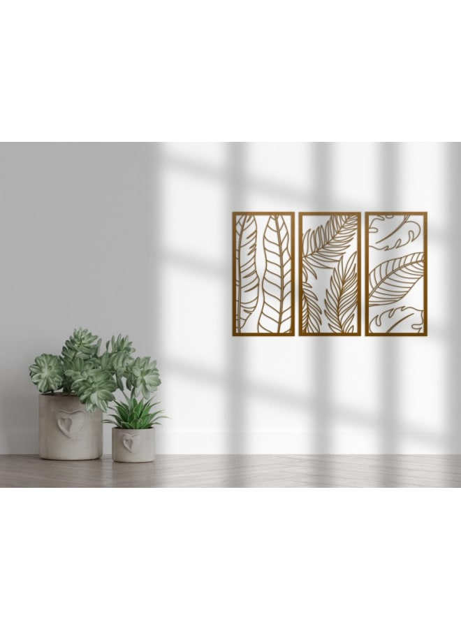 هوم جاليري مجموعة أوراق الزن الفنية الجدارية الخشبية - Image 2