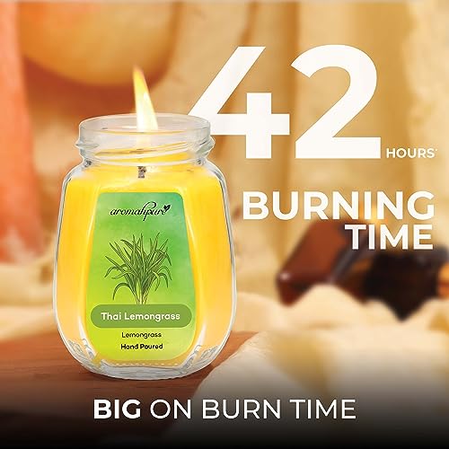 Aromahpure Scented Candle (42 hrs) (100% Soy Wax)- Handcrafted | Smoke-Free | Thai Lemongrass Fragrance Candles for Home & Gift Sets, IFRA Certified - Image 5