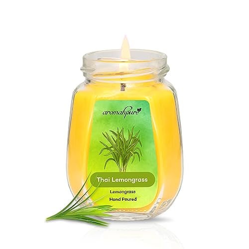 Aromahpure Scented Candle (42 hrs) (100% Soy Wax)- Handcrafted | Smoke-Free | Thai Lemongrass Fragrance Candles for Home & Gift Sets, IFRA Certified - Image 1