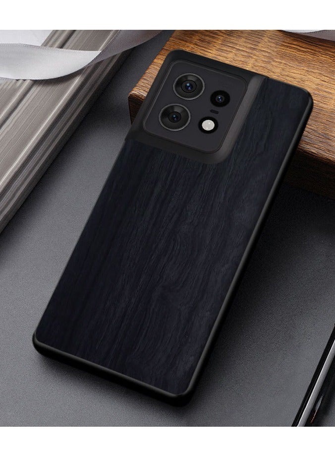 عام غطاء موتو إيدج 60 ستايلس/إيدج ستايلس 5G - بتصميم خشب كلاسيكي من جلد PU الفاخر مقاس 6.2 بوصة، غطاء واقي كامل.