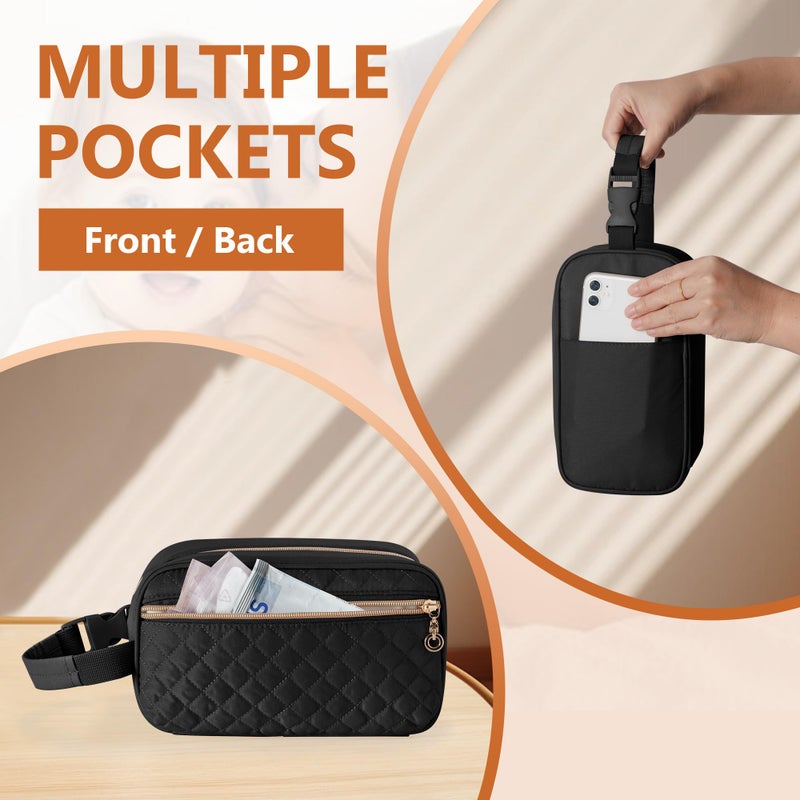 Damero Breastmilk Cooler Bag with 4 Ice Packs -Breastmilk Cooler Travel Bag Organizer with Detachable Buckle Handle for Daycare and Breastfeeding Mom,Black - Image 4