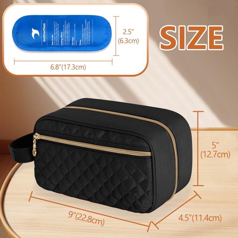 Damero Breastmilk Cooler Bag with 4 Ice Packs -Breastmilk Cooler Travel Bag Organizer with Detachable Buckle Handle for Daycare and Breastfeeding Mom,Black - Image 5
