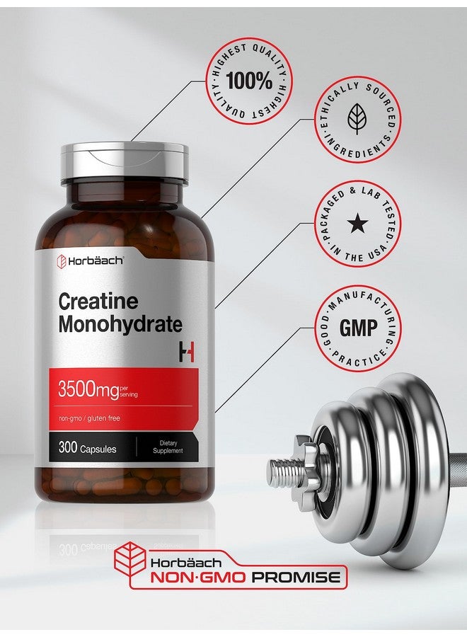 Horbäach Creatine Monohydrate Capsules | 3500mg | 300 Count | Non-GMO and Gluten Free Supplement - Image 5