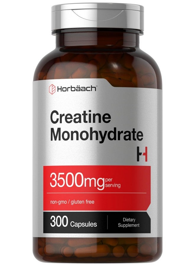 Horbäach Creatine Monohydrate Capsules | 3500mg | 300 Count | Non-GMO and Gluten Free Supplement - Image 1