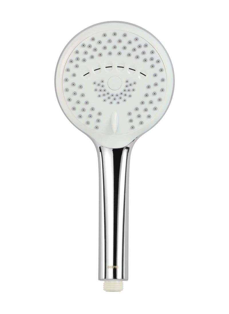 GEEPAS Curve Hand Shower 12CM Diameter, 5 Functions, Easy to use, Dial to change the functions, High Quality Material Bathroom Shower Head, Chrome Plated  - Image 1