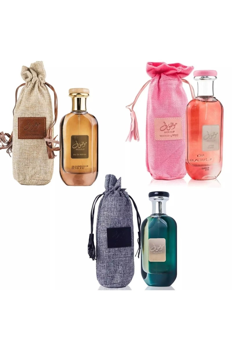 ارض الزعفران عطر موسوف جولدن + موسوف وردي + موسوف رمادي من أرض الزعفران 100 مل - Image 1