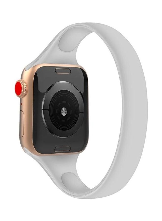 BGM Replacement Strap Watchband For Apple Watch Series 6/SE/5/4/3/2/1  42 - 44mm Light Grey - Image 2