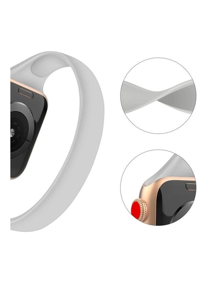 BGM Replacement Strap Watchband For Apple Watch Series 6/SE/5/4/3/2/1  42 - 44mm Light Grey - Image 3