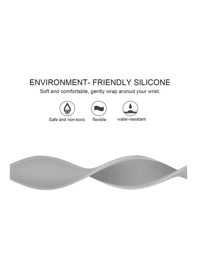 BGM Replacement Strap Watchband For Apple Watch Series 6/SE/5/4/3/2/1  42 - 44mm Light Grey - Image 4