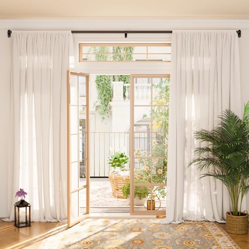 YaFex Wrap Around Blackout Curtain Rods 48-114 Inch, 1 Inch Heavy Duty Curtain Rods for Windows, French Return Curtain Rod for Room Darkening in Bedroom and Living Room, Easy to Install - Image 2
