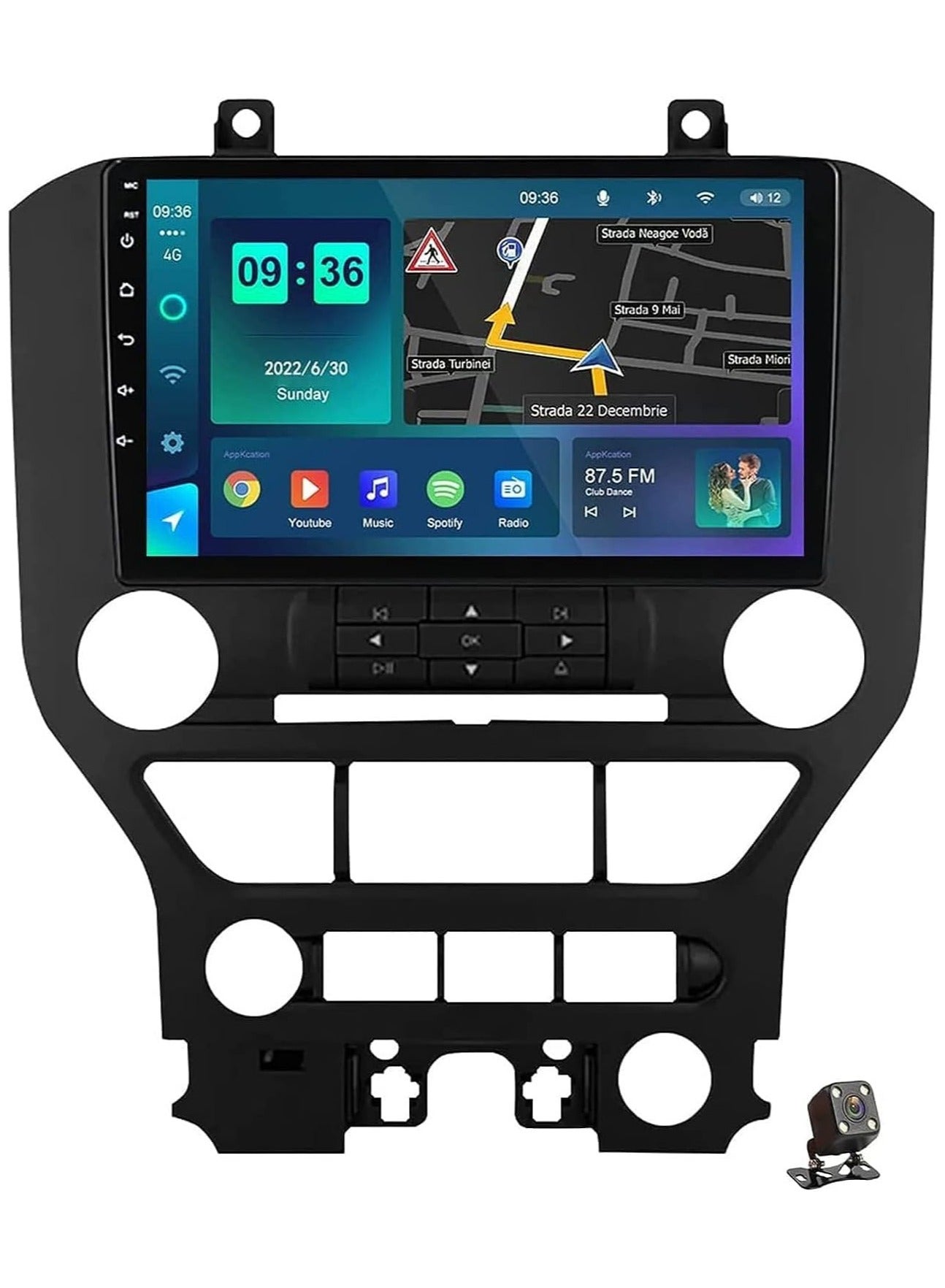 Android Screen For Ford Mustang 2015 To 2019 4GB RAM 64GB Memory Support Apple Carplay Android Auto Full HD Touch Screen 9 Inch built In Bluetooth USB Radio WiFi Play Store Backup Camera included