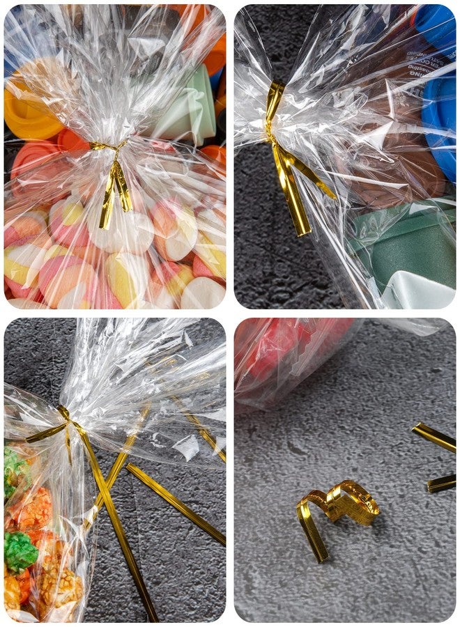 CUDICY 100pcs Cellophane Bags 10x14 Cellophane Wrap Goodie Bags Large Clear Gift Bag Party Favors Bag Clear Treat Bag with Ties Plastic Gift Wraps Packaging Wraps for Cookie Candy (No Gusset) - Image 5