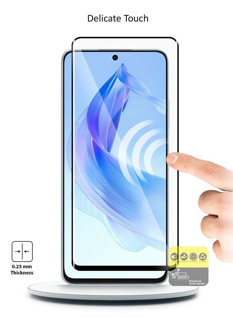 Wtech Premium E2E Full Glue Full Cover Tempered Glass Screen Protector For Honor 90 Lite 5G 2023 Clear/Black - Image 4