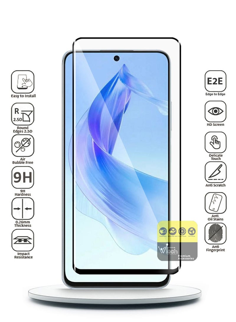 Wtech Premium E2E Full Glue Full Cover Tempered Glass Screen Protector For Honor 90 Lite 5G 2023 Clear/Black - Image 5