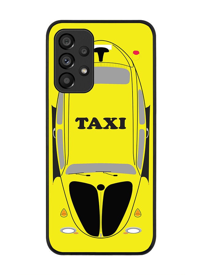 Stylizedd Rugged Black edge case for Samsung Galaxy A33 5G Slim fit Soft Case Flexible Rubber Edges Anti Drop TPU Gel Thin Cover - Yellow Taxi - Image 1