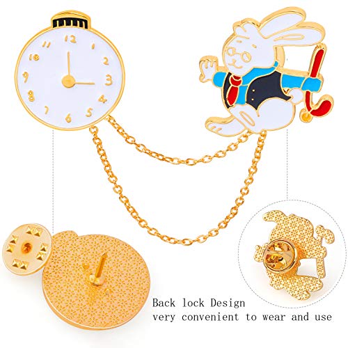 Yewong Easter White Rabbit Costume -Mad Hatter Costume -Bunny Rabbits Dress Up Costume Accessory-Include Rabbits Ears Topper Plush Hat Clock Glasses Bowtie Gloves - Image 4