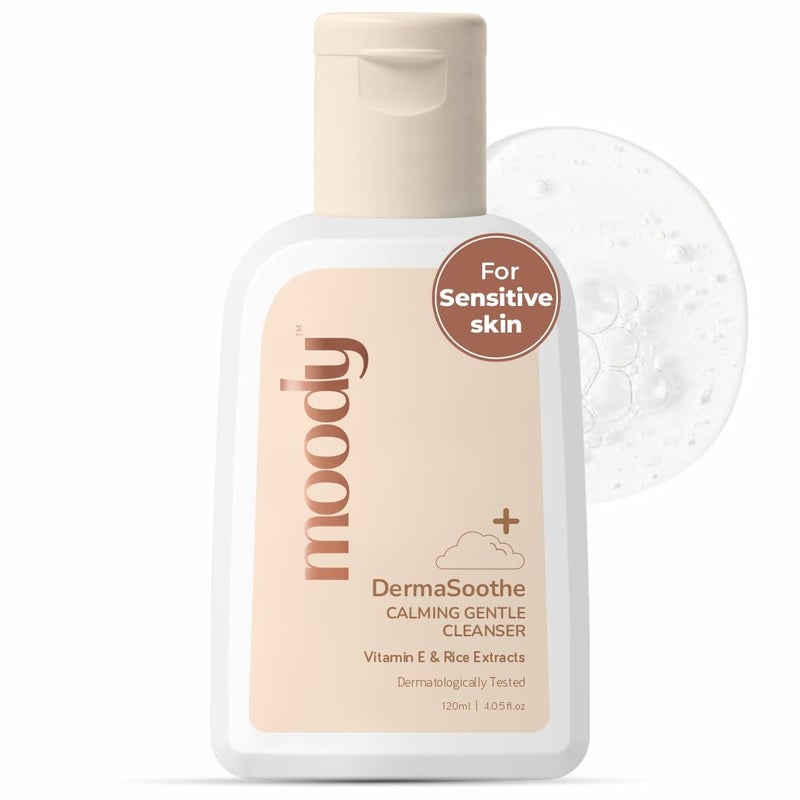 Moody Derma Soothe Barrier Repairing Face Wash Cleanser With Ceramide Vitamin E  Rice Extract  Face Wash For Combination Skin  Sensitive Skin Face Wash  Glowing Skin  Suitable For All Skin 120 ml - Image 1