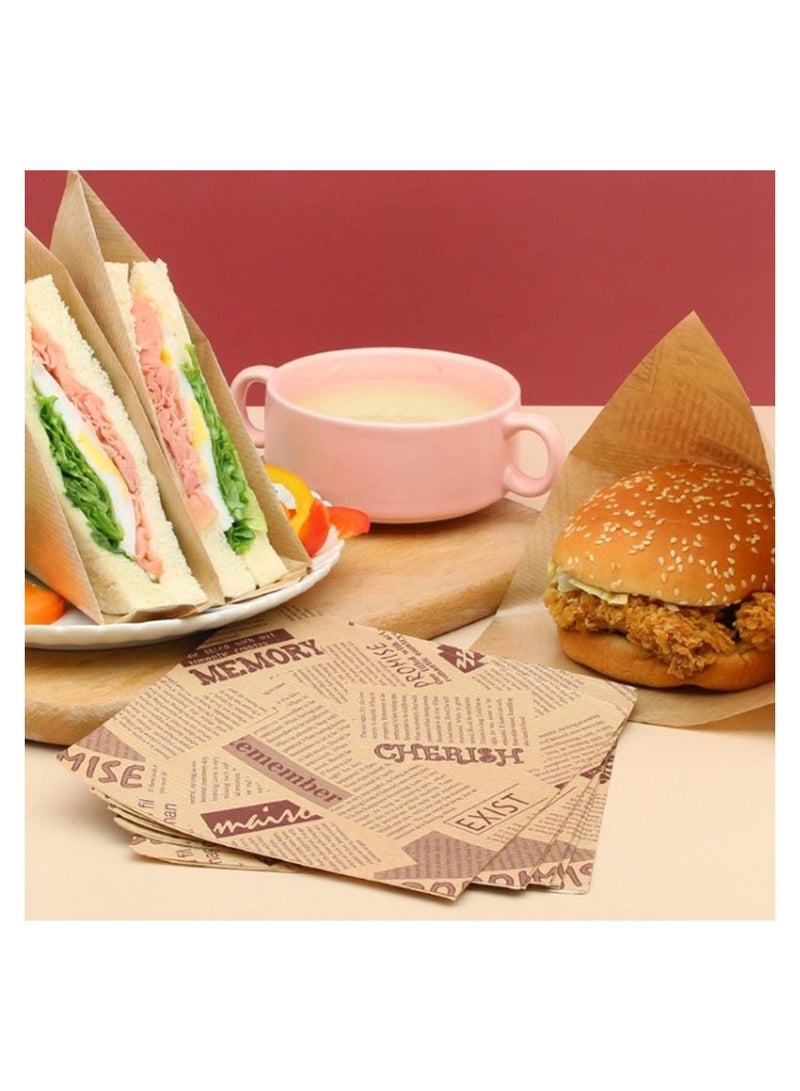 SYOSI Kraft Paper Packing Bags, 100PCS Letters Printed Pastry Donut Bread Bags, Wedding Decoration Food Greaseproof Paper Bags, Sandwich Packing Bags  - Image 5