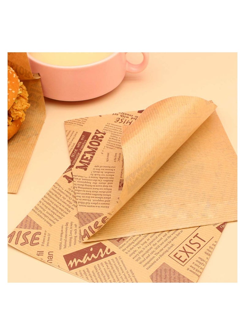 SYOSI Kraft Paper Packing Bags, 100PCS Letters Printed Pastry Donut Bread Bags, Wedding Decoration Food Greaseproof Paper Bags, Sandwich Packing Bags  - Image 4