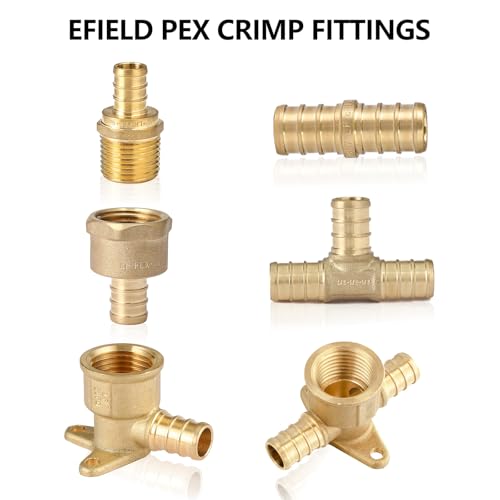 EFIELD 2 Pieces EFIELD Barb Crimp Pex Fittings 3/4" X 3/4" Female NPT Swivel Adapter,Heavy Duty,ASTM F1807,(PEX1807217-2PCS) - Image 5