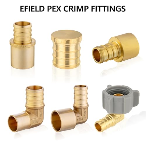 EFIELD 2 Pieces EFIELD Barb Crimp Pex Fittings 3/4" X 3/4" Female NPT Swivel Adapter,Heavy Duty,ASTM F1807,(PEX1807217-2PCS) - Image 4