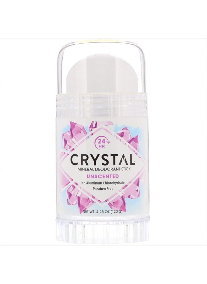 CRYSTAL ESSENCE Crystal Mineral Deodorant Stick, Unscented 4.25 oz 