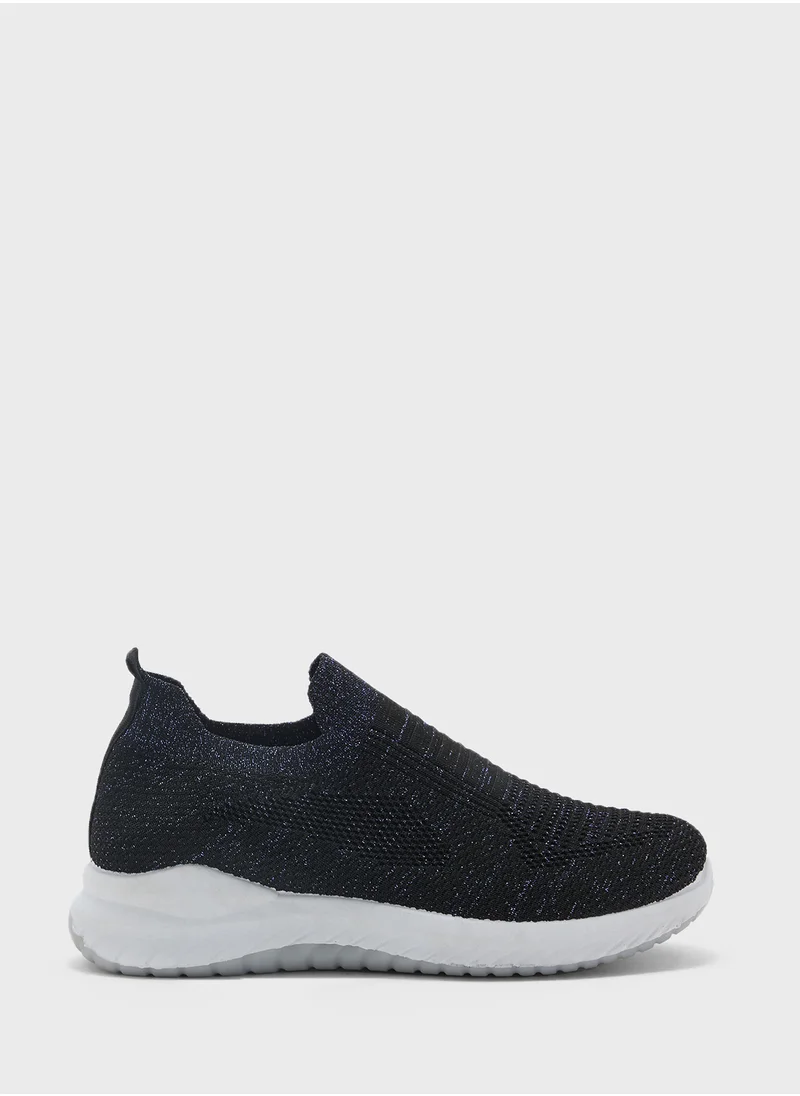 Ginger Textured Knit Slip On Comfort Sneaker