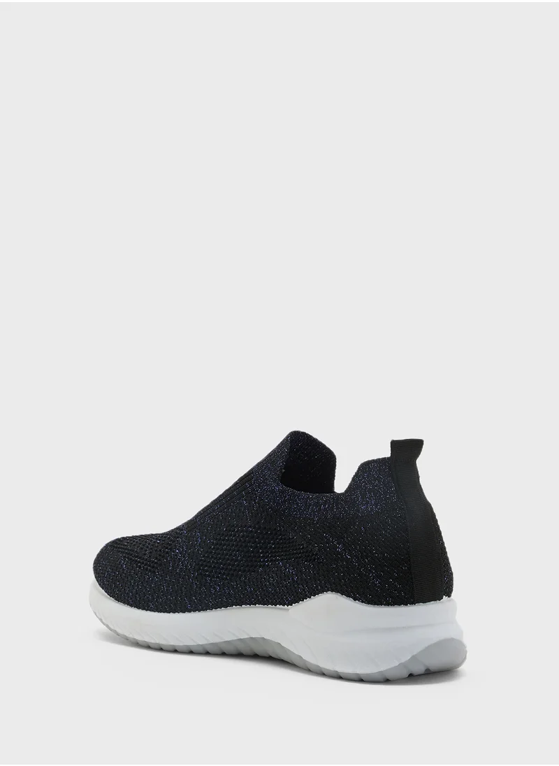 Ginger Textured Knit Slip On Comfort Sneaker