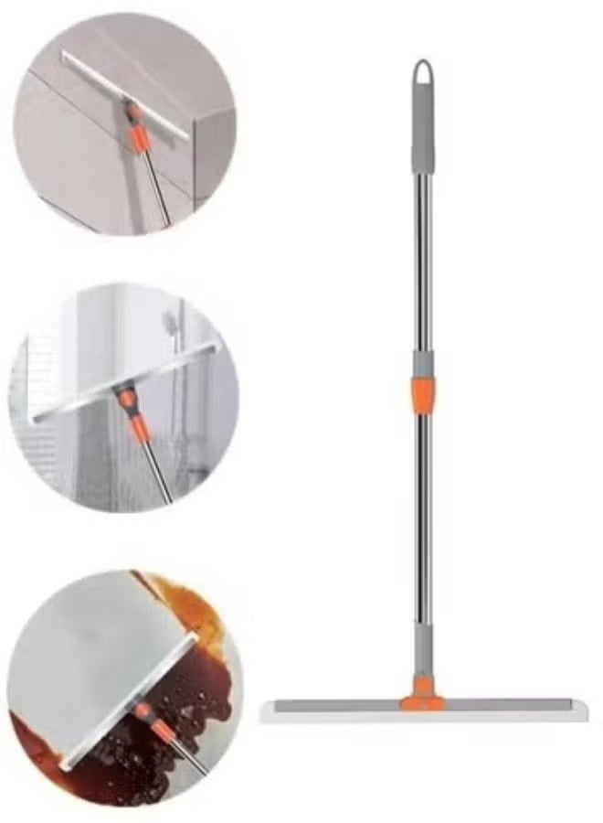 Silicone Mop with Long Handle Retractable Stainless Steel, Suitable for Cleaning Water Stains, Hair, Dust Size 100*48cm