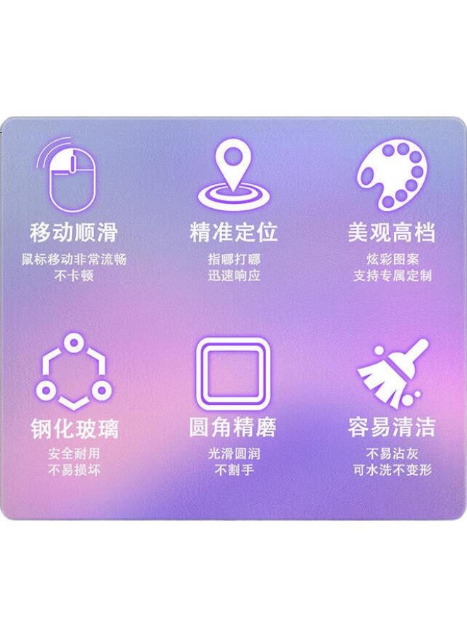 Exco Purple Glass Mouse Pad Gaming Professional Photovoltaic Mouse Pad Hard Keyboard Computer Desk Pad Office Notebook Large Pad 300*260mm 0345 - Image 2