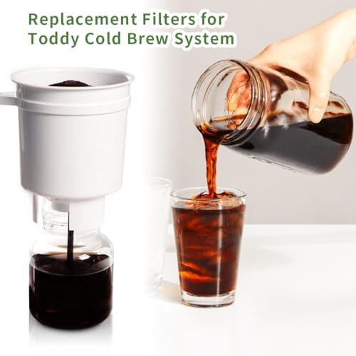 CAFEMASY Coffee Filters for Cold Brew Coffee Maker Replacement Pack of 8pcs Reusable Coffee Filter Disc Puck and 4pcs Stoppers Plungler Compatible with Toddy Cold Brew System - Image 5