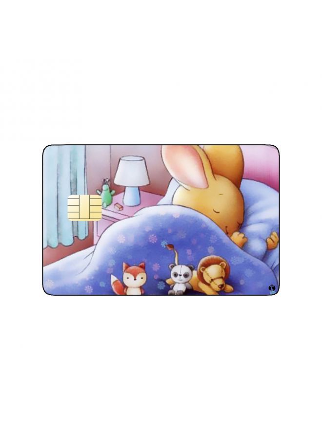 RKN PRINTED BANK CARD STICKER Cute Sleeping Rabbit Drawing - Image 2
