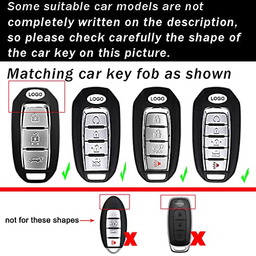 ontto Key Fob Cover with Keychian Compatible with Infiniti 2018-up Car Key Holder Keyless Entry Remote Case for Q50 Q60 QX50 QX55 QX60 Carbon Pattern Black - Image 2