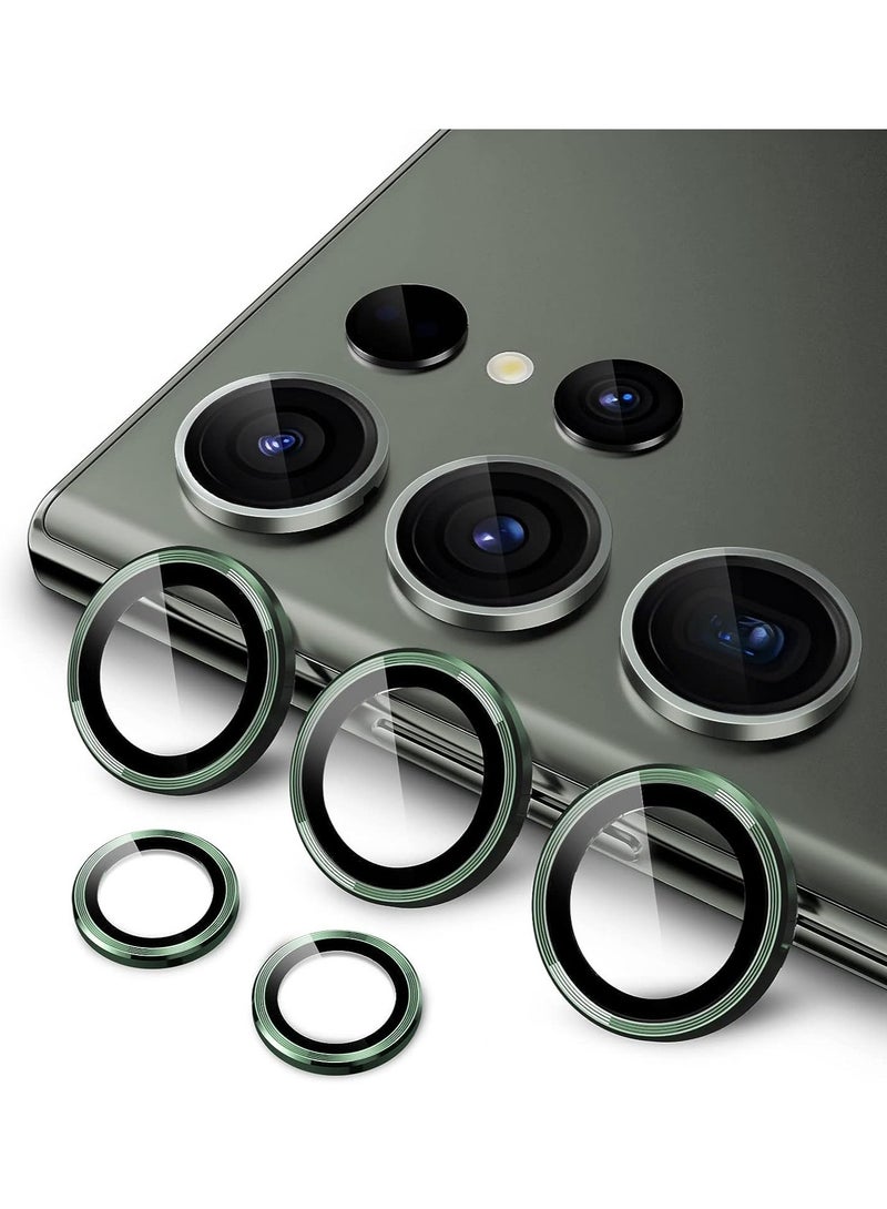 ELTRAZONE Camera Lens Protector for Samsung Galaxy S23 Ultra 5G 6.8-Inch, 9H Tempered Glass Metal Individual Ring Cover, Easy Installation Tray, HD Clear, Set of 5 (Green) - Image 1