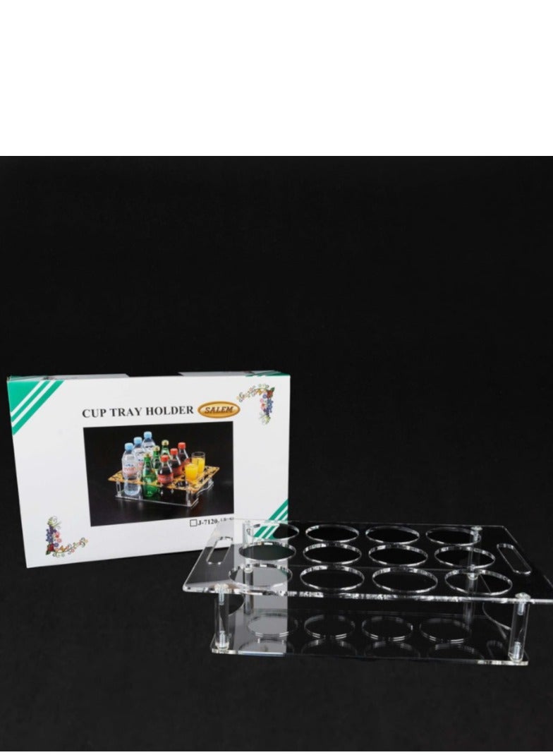 Dania Juice box and water bottle holder, 12 holes, made of clear acrylic, made in Taiwan, size 42*27 cm - Image 3